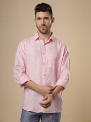 Rangmanch -  Light Pink Linen Shirt