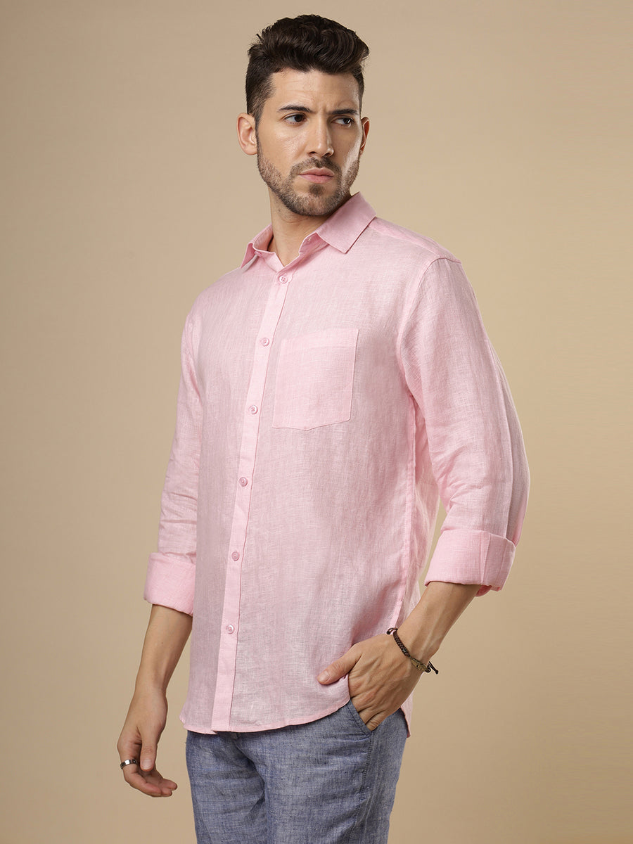 Rangmanch -  Light Pink Linen Shirt