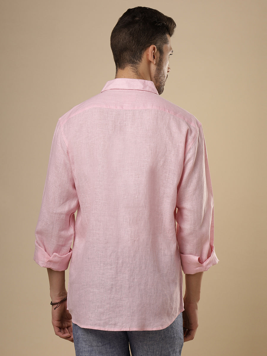 Rangmanch -  Light Pink Linen Shirt