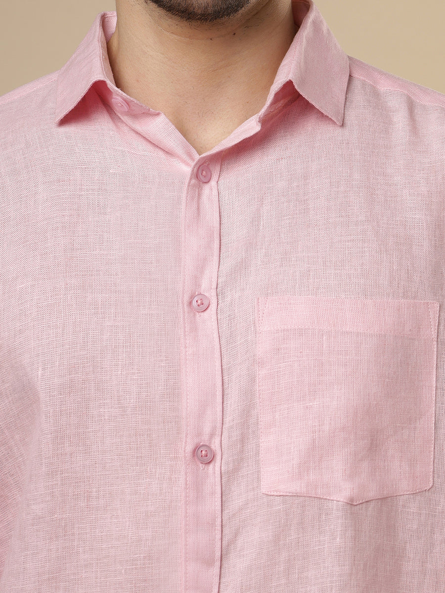 Rangmanch -  Light Pink Linen Shirt