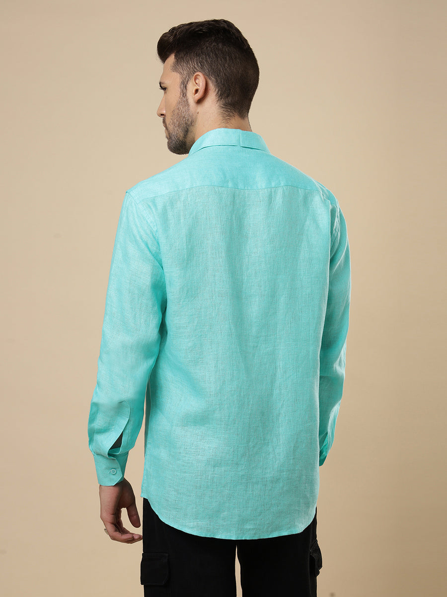 Rangmanch - Tropical Blue Linen Shirt