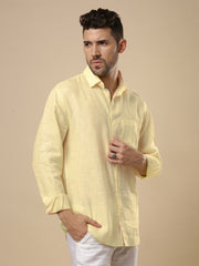 Rangmanch - Light Yellow Linen Shirt