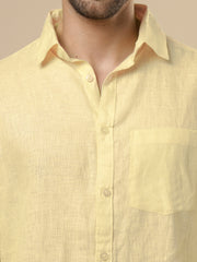 Rangmanch - Light Yellow Linen Shirt