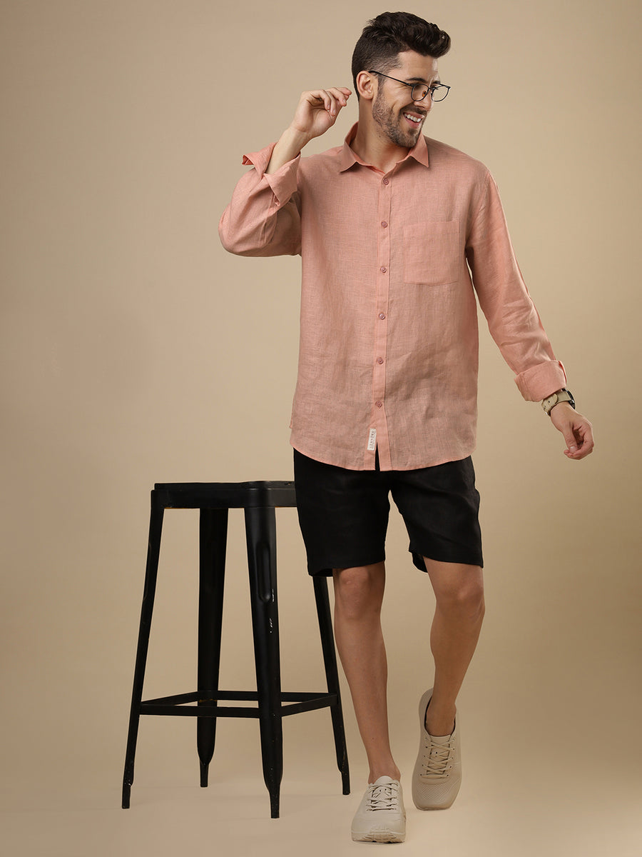 Rangmanch - Coral Linen Shirt