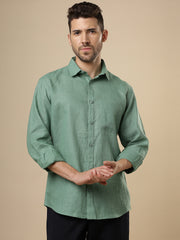 Rangmanch - Coral Green Linen Shirt