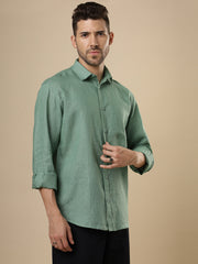 Rangmanch - Coral Green Linen Shirt