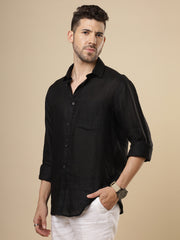 Rangmanch - Black Linen Shirt