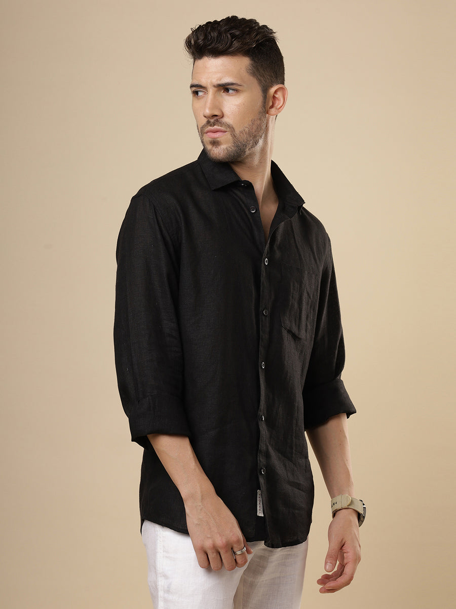 Rangmanch - Black Linen Shirt