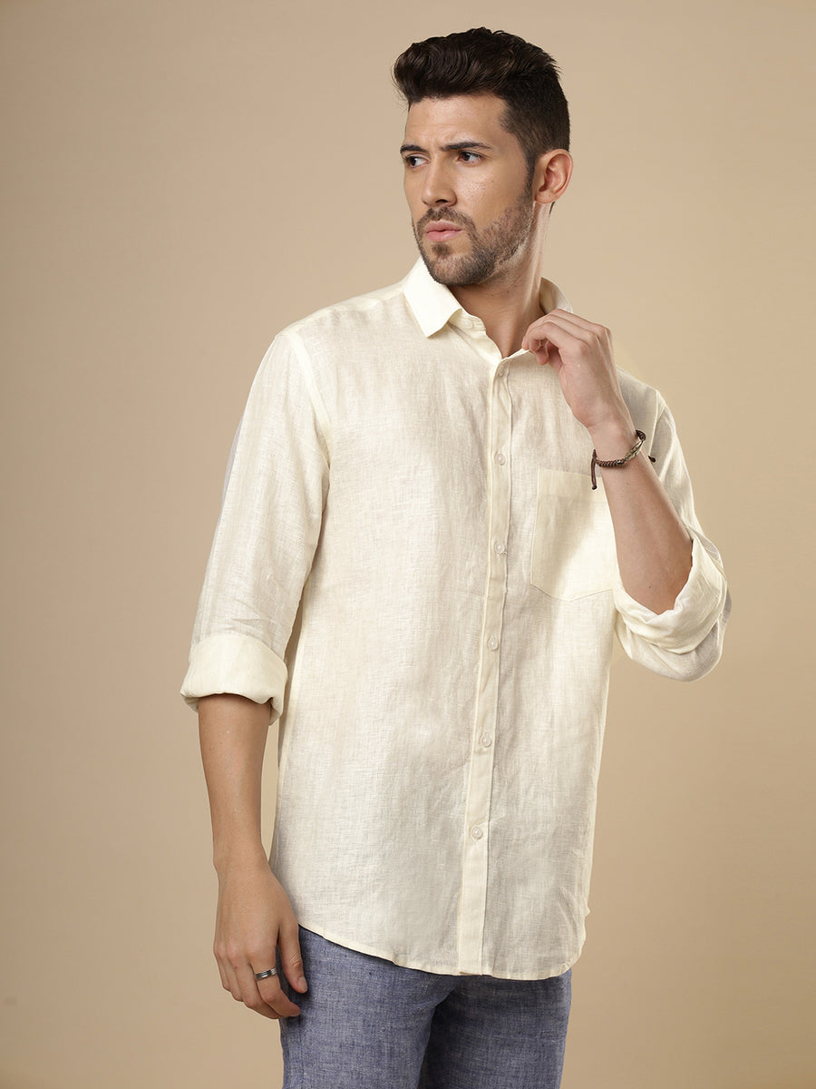 Rangmanch - Cream Linen Shirt