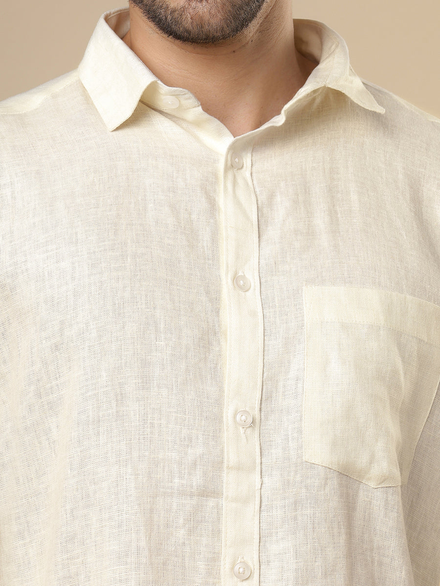 Rangmanch - Cream Linen Shirt