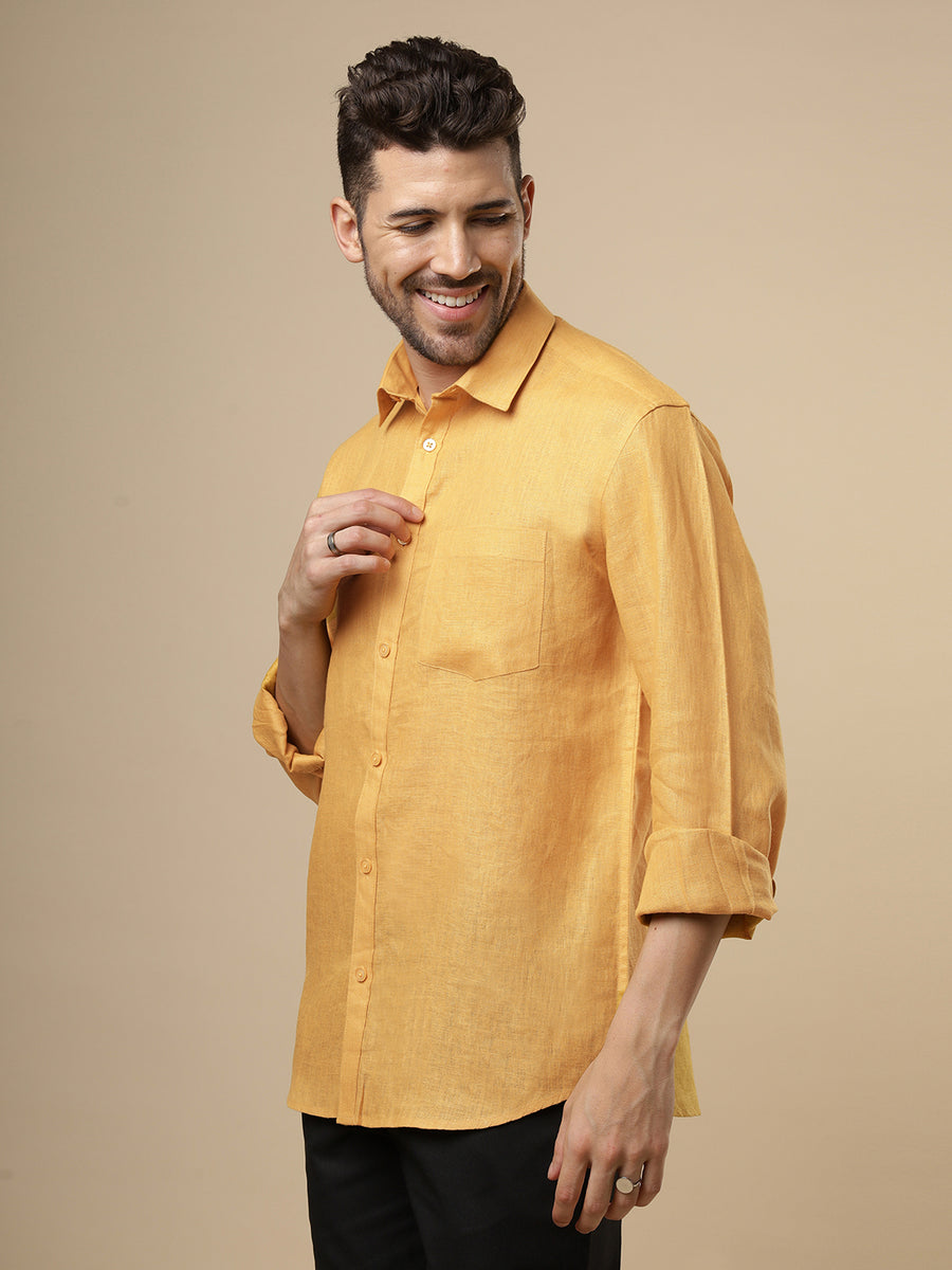 Rangmanch - Chrome Yellow Linen Shirt