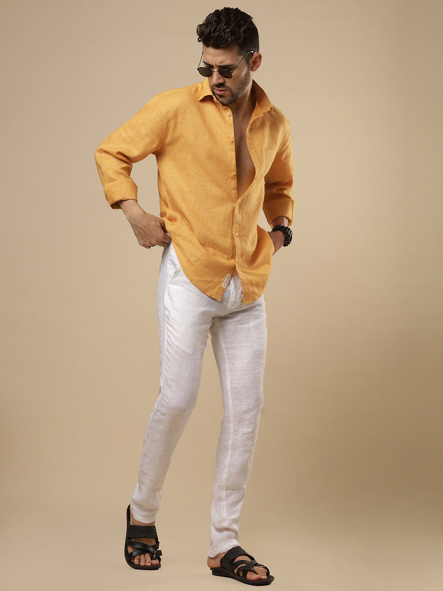 Rangmanch - Chrome Yellow Linen Shirt