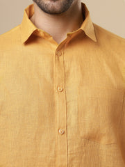 Rangmanch - Chrome Yellow Linen Shirt