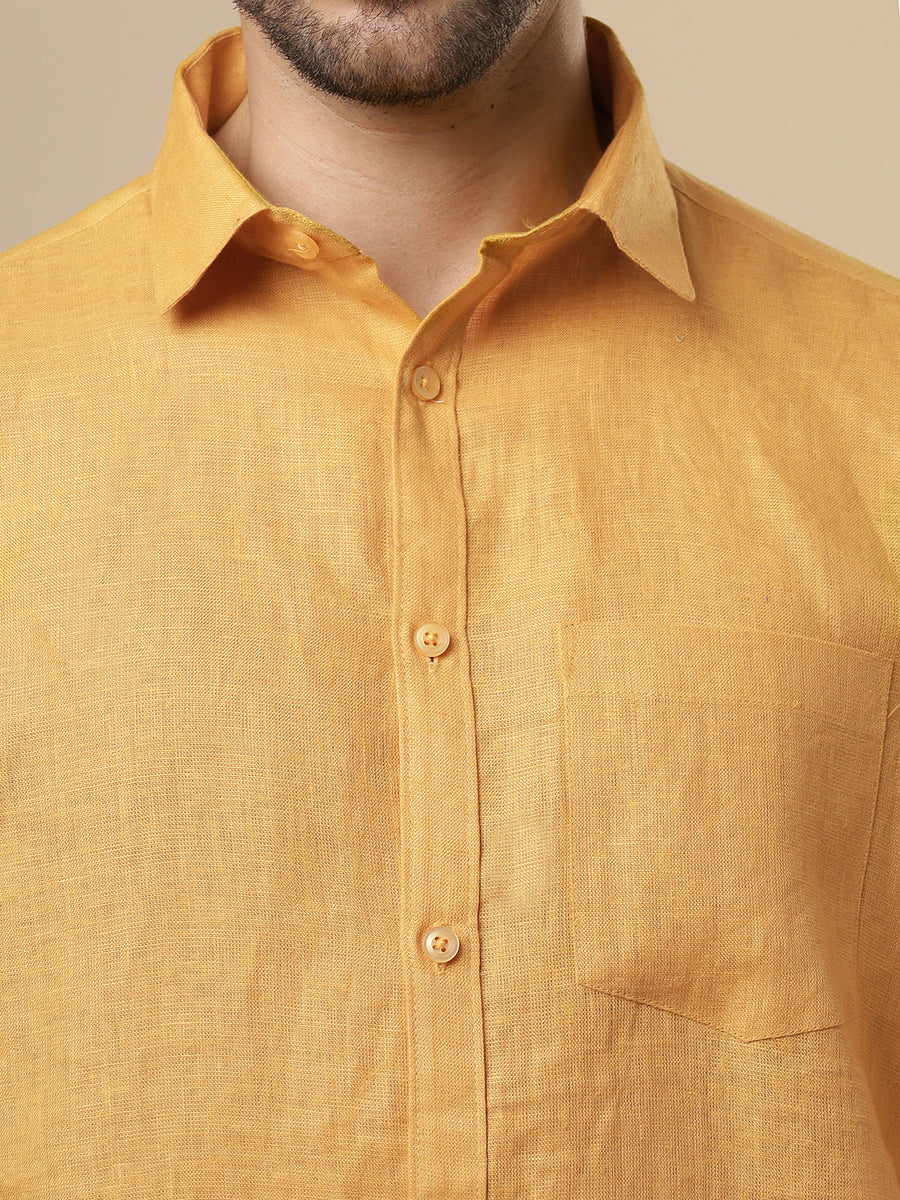 Rangmanch - Chrome Yellow Linen Shirt