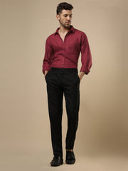 Rangmanch - Bright Maroon Linen Shirt