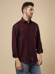 Rangmanch - Wine Linen Shirt