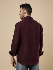 Rangmanch - Wine Linen Shirt