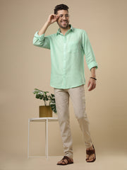 Rangmanch - Mint Green Linen Shirt