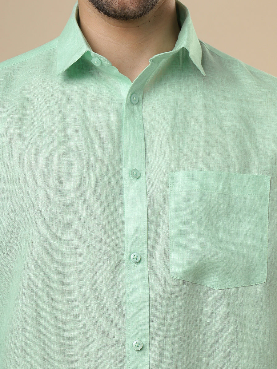 Rangmanch - Mint Green Linen Shirt