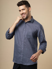 Rangmanch - Dusty Blue Linen Shirt