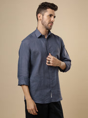 Rangmanch - Dusty Blue Linen Shirt