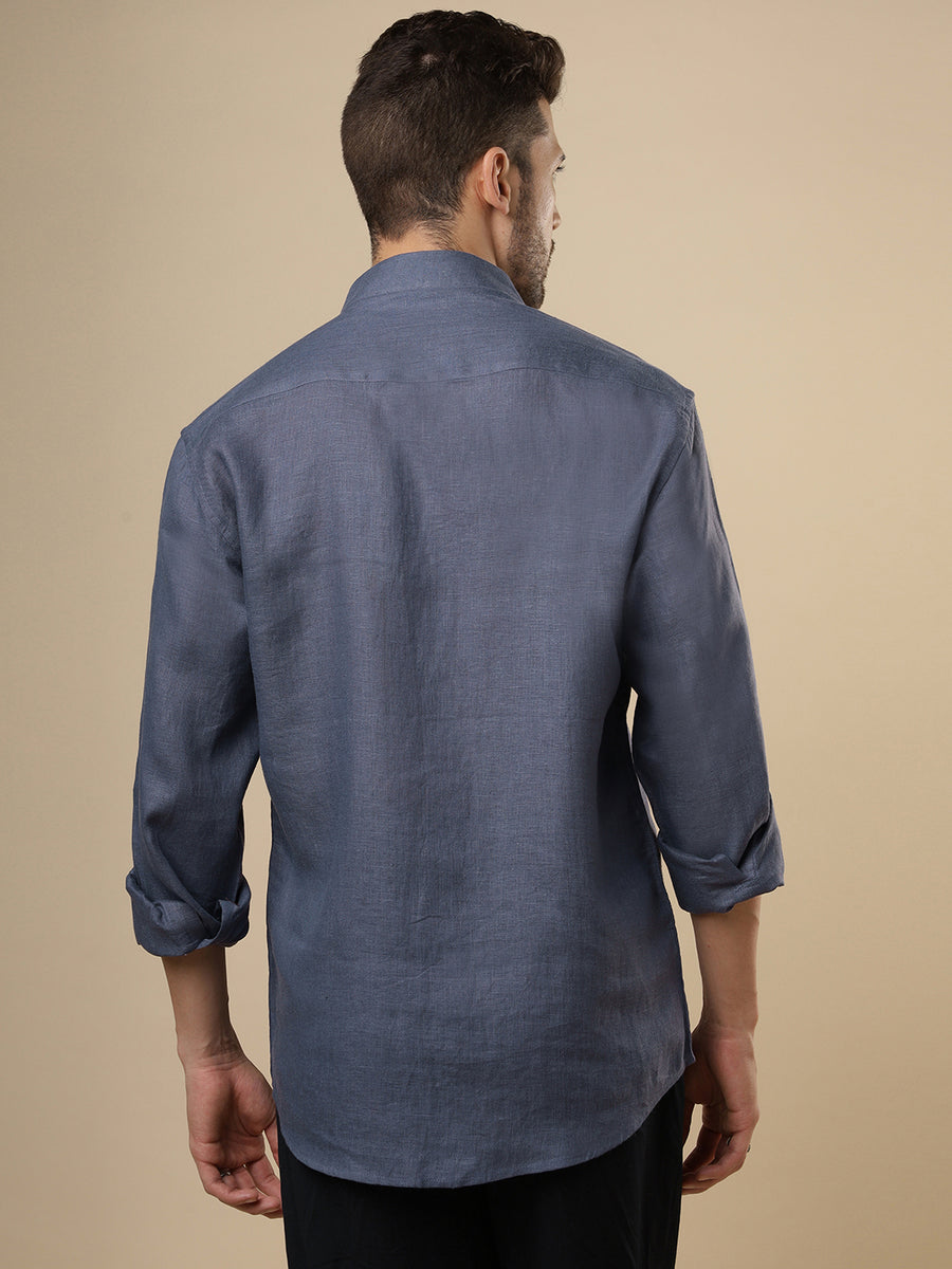 Rangmanch - Dusty Blue Linen Shirt