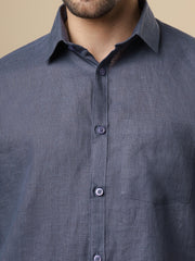 Rangmanch - Dusty Blue Linen Shirt