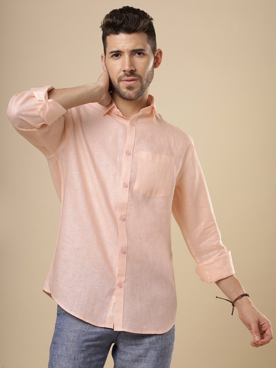 Rangmanch - Peach Linen Shirt