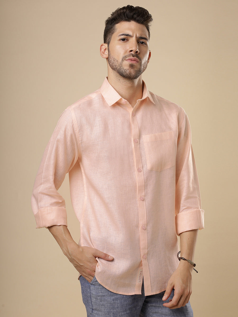 Rangmanch - Peach Linen Shirt