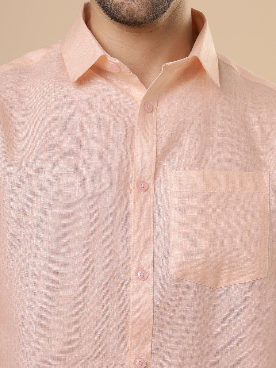 Rangmanch - Peach Linen Shirt