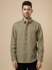 Rangmanch - Light Olive Linen Shirt