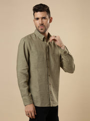 Rangmanch - Light Olive Linen Shirt