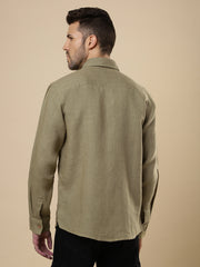 Rangmanch - Light Olive Linen Shirt