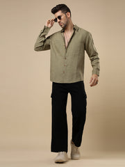 Rangmanch - Light Olive Linen Shirt