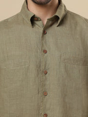 Rangmanch - Light Olive Linen Shirt