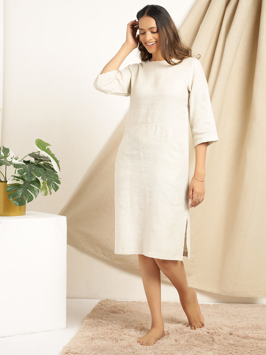 Poshak - Natural Kangaroo Pocket Dress