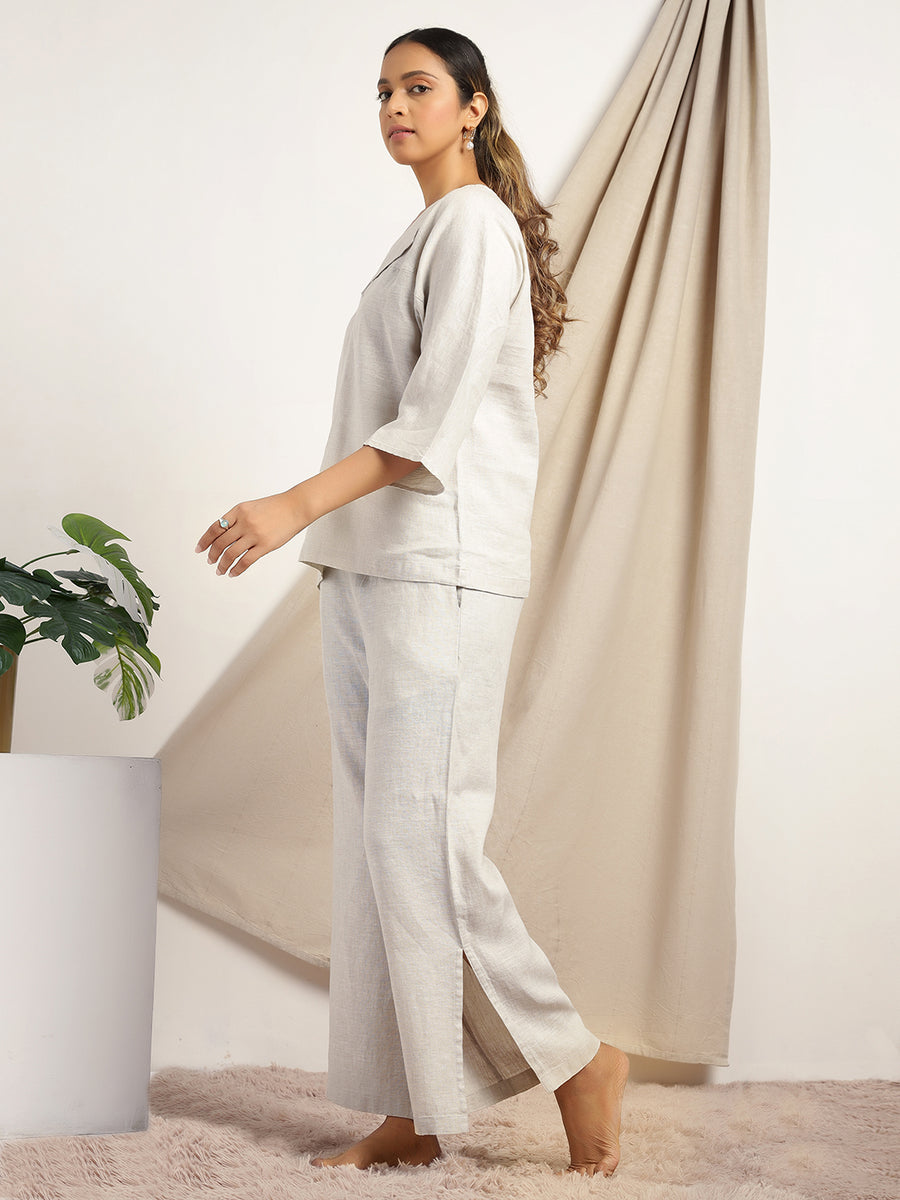 Pearl- Natural Color Comfort Co-ord Set