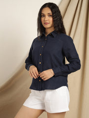 Freesia - Navy Blue Shirt