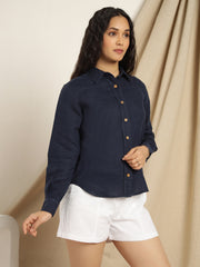 Freesia - Navy Blue Shirt