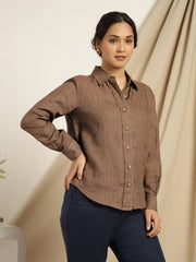 Lilac - Brown shirt