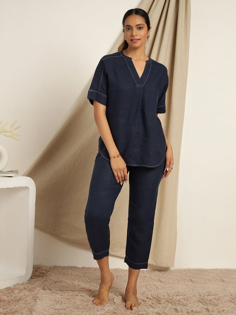 Carnelian - Navy Blue Comfort Top