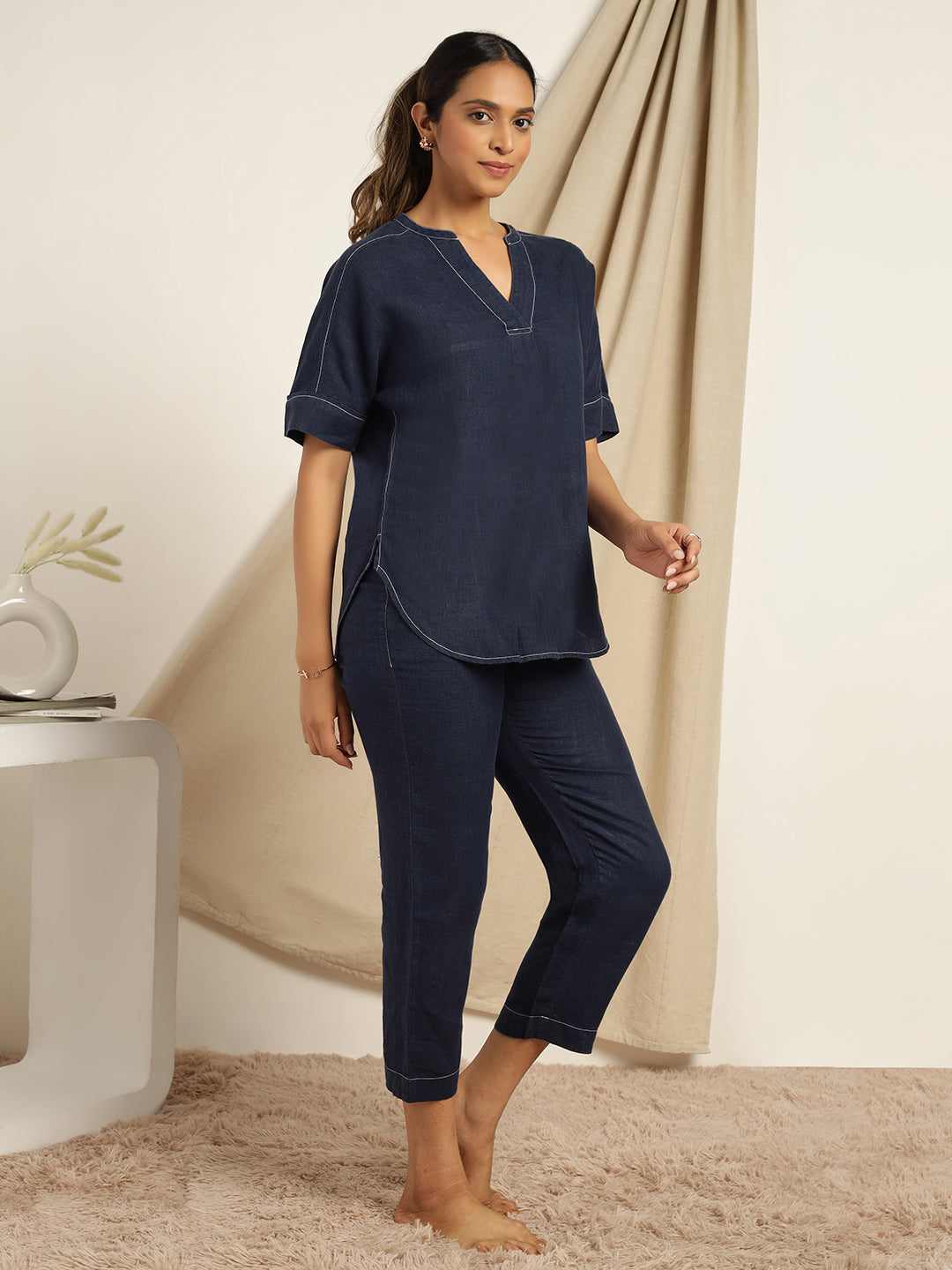 Carnelian - Navy Blue Comfort Co-ord Set