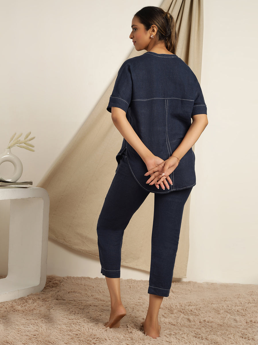 Carnelian - Navy Blue Comfort Co-ord Set