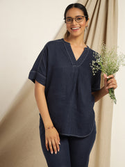 Carnelian - Navy Blue Comfort Top