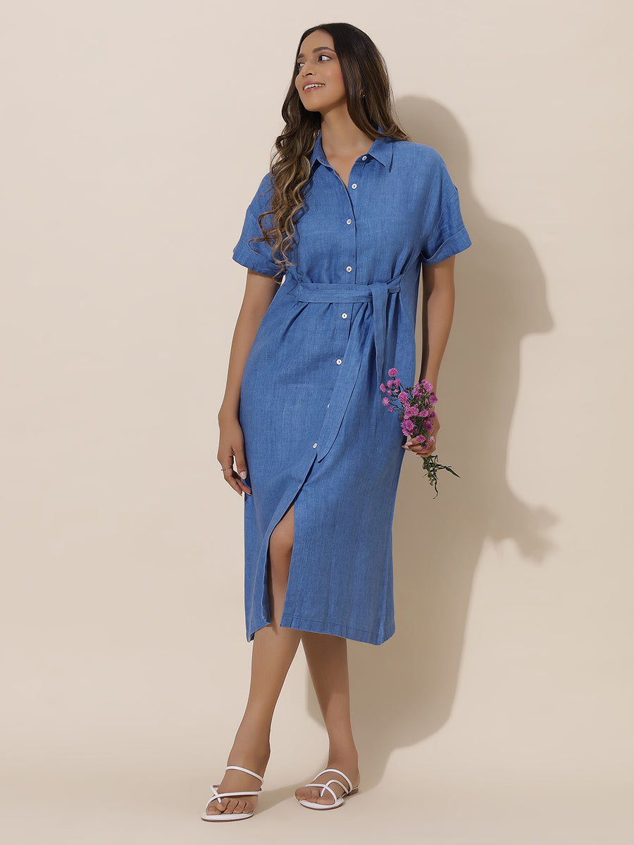 Periwinkle - Cobalt Blue Tea length dress