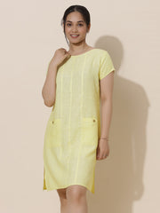 Sunehri - Pale Yellow Knee Length Dress