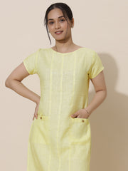 Sunehri - Pale Yellow Knee Length Dress