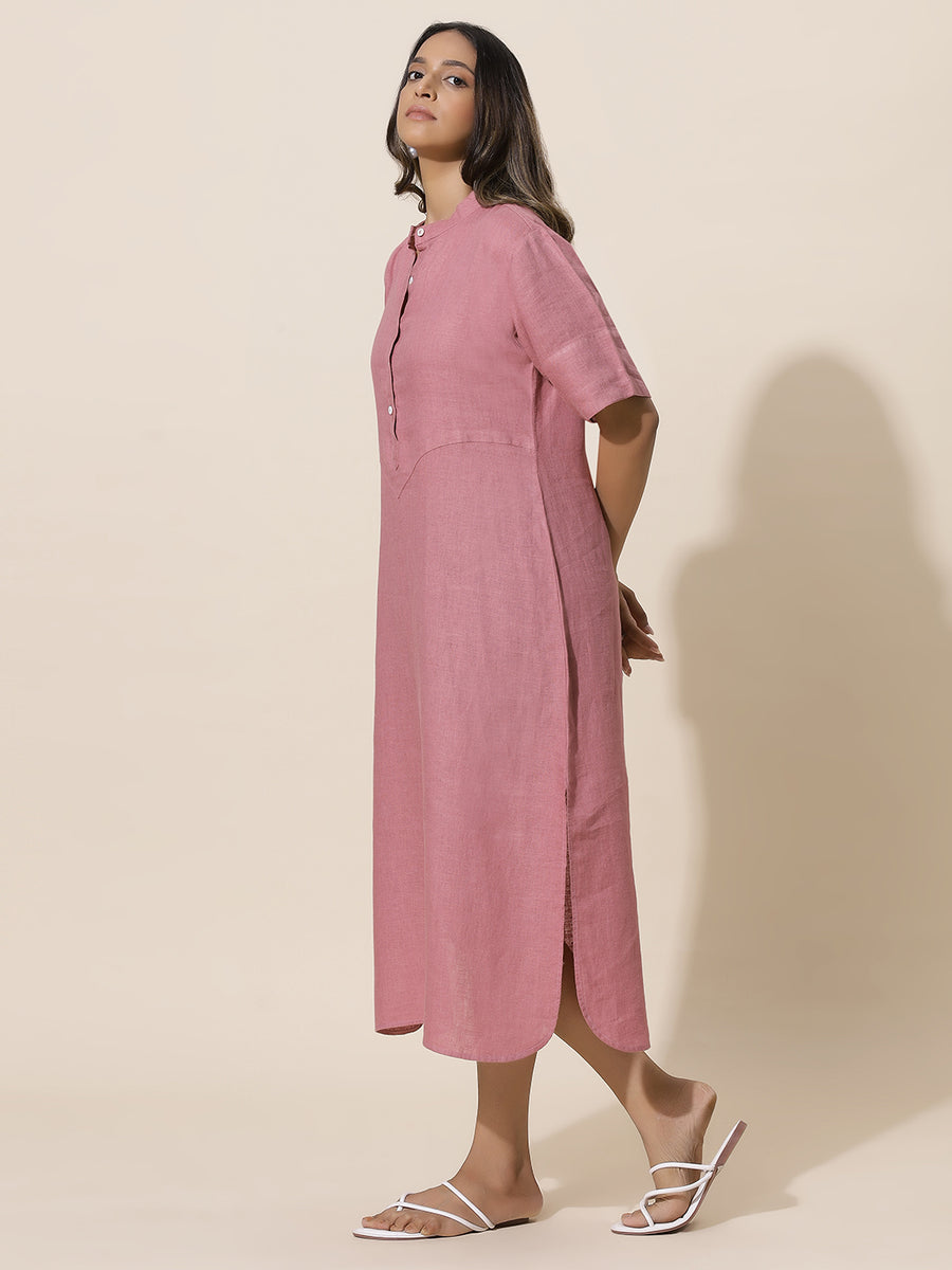 Noor - Charm Pink Tea Length Dress