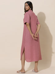 Noor - Charm Pink Tea Length Dress