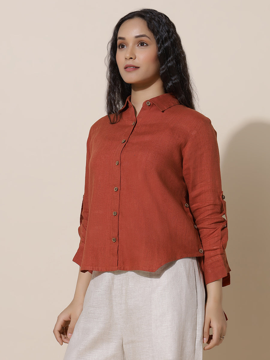 Rose - Rust High Low Shirt